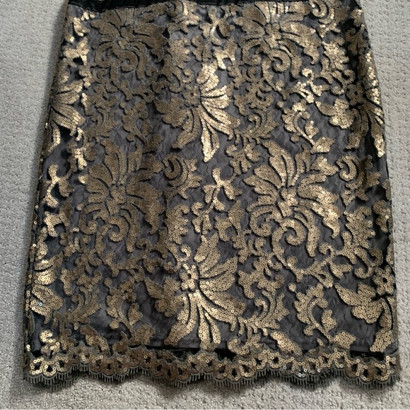 Tadashi Shoji Black and Gold Lace Dress - Picture 6 of 15